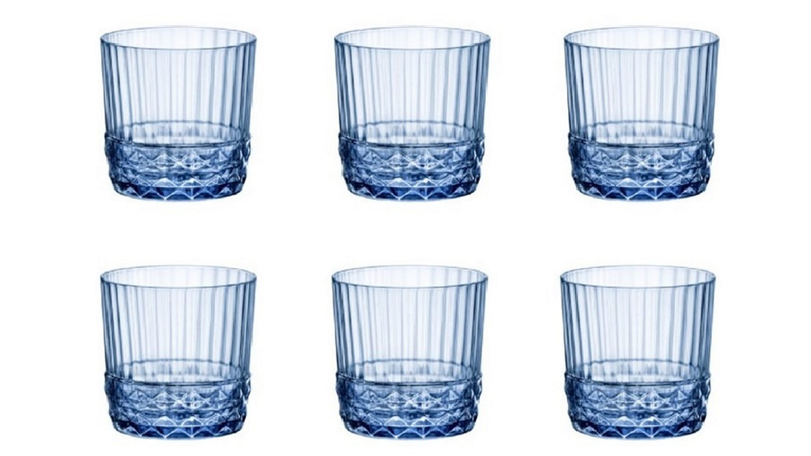Bormioli Rocco 6 Piece America '20s 300ml Rock Drink Glasses Set - Sapphire