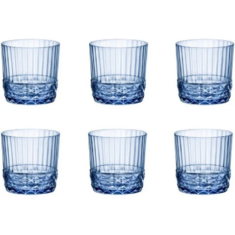 Bormioli Rocco 6 Piece America '20s 300ml Rock Drink Glasses Set - Sapphire