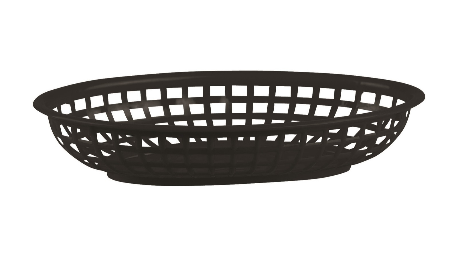 Trenton Set of 12 Black Plastic Oval Bread Basket - Small