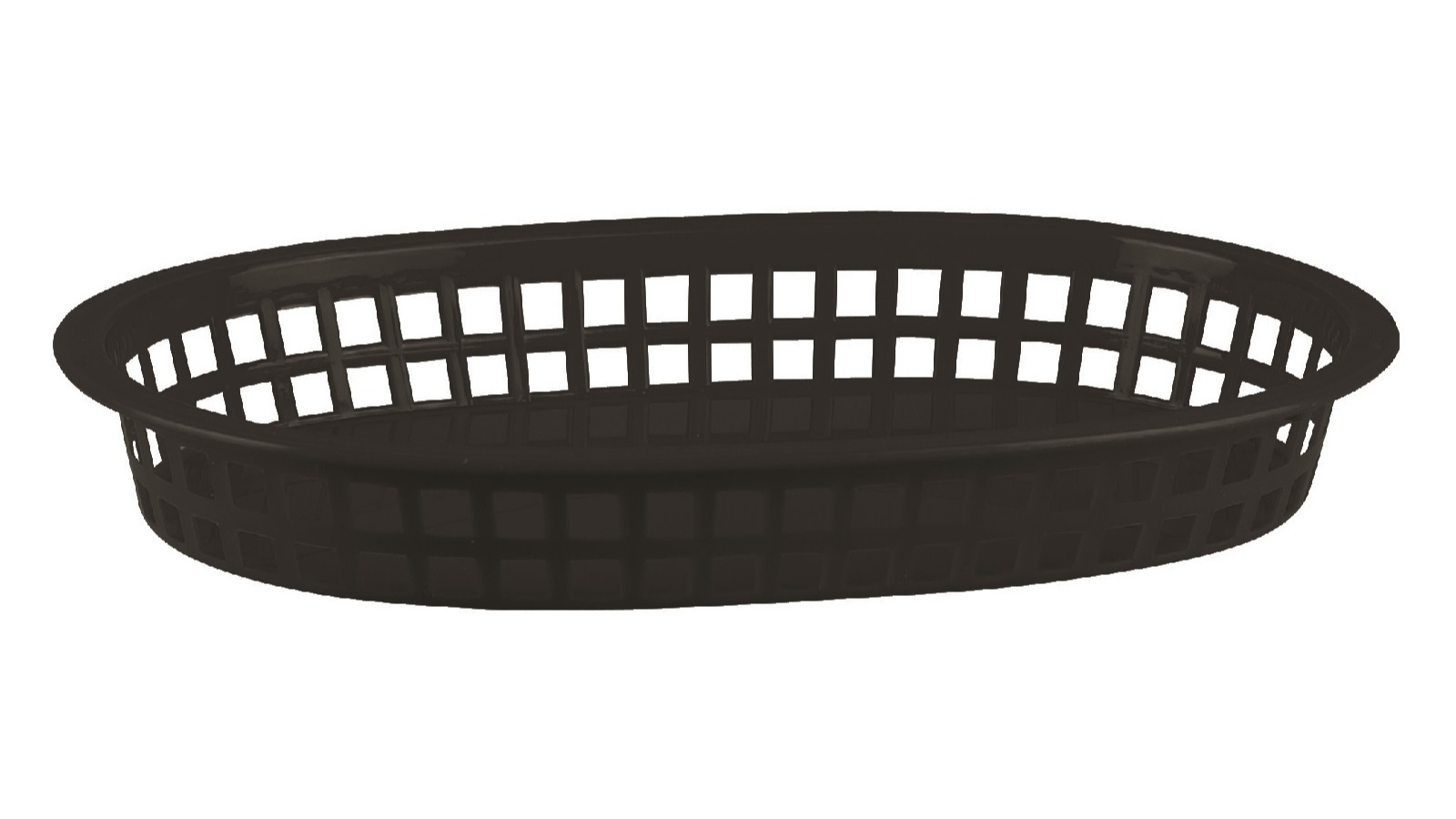 Trenton Set of 12 Black Plastic Oval Bread Basket - Large