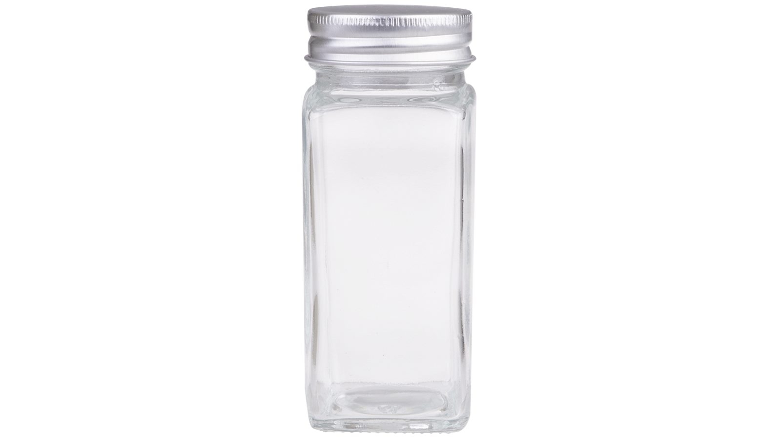 Appetito Glass Square Spice Jar with Metal Lid