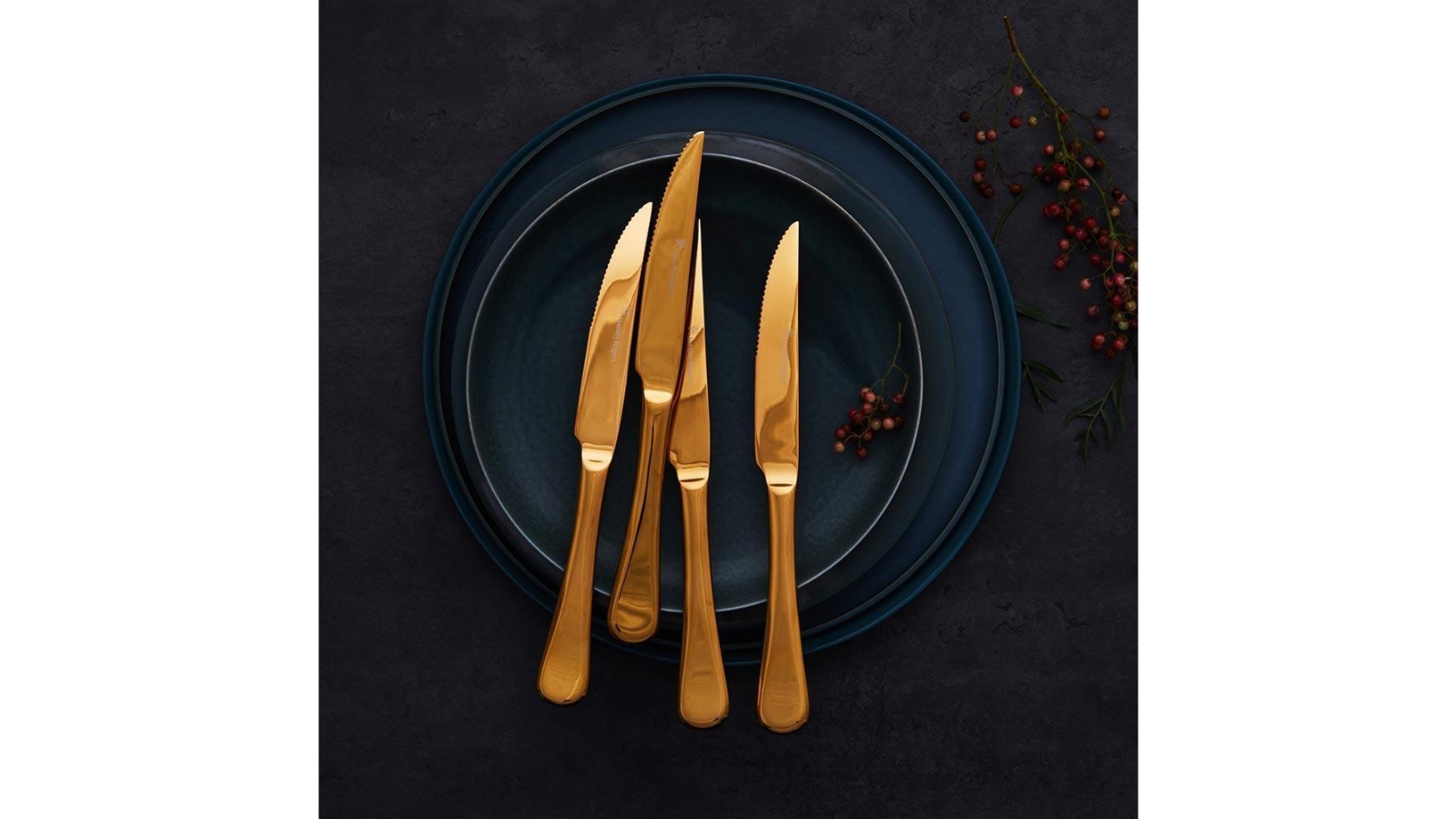 Stanley Rogers 4Piece Stainless Steel Chelsea Gold Steak Knives Set