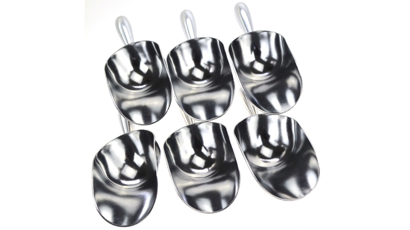 Aluminium Scoops 140ml/5oz Each - Set of 6