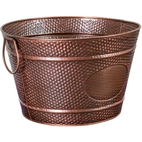 Moda Round Beverage Tub Antique Copper Plated - 35 x 22cm