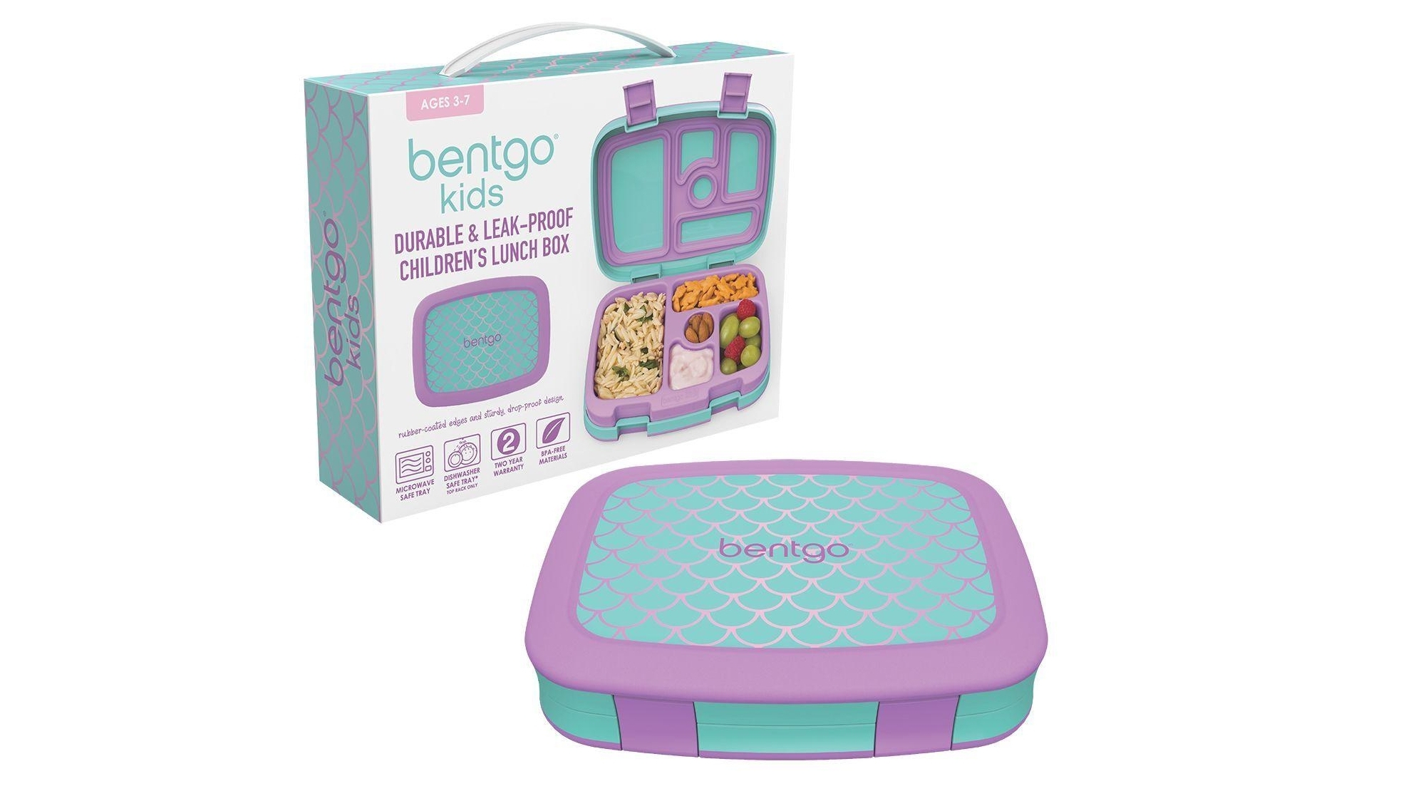 Bentgo Kids Prints Leak Proof Lunch Box Mermaid Scales Harvey Norman