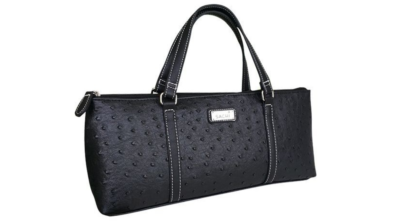 Sachi Wine Purse Ostrich Black Harvey Norman