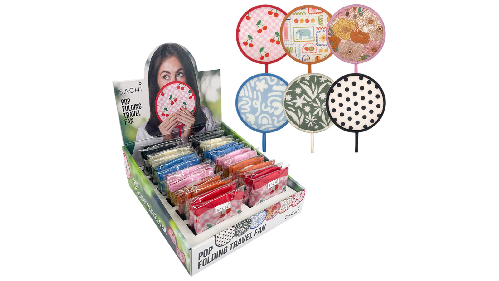 Sachi Set of 3 Pop Folding Travel Fan