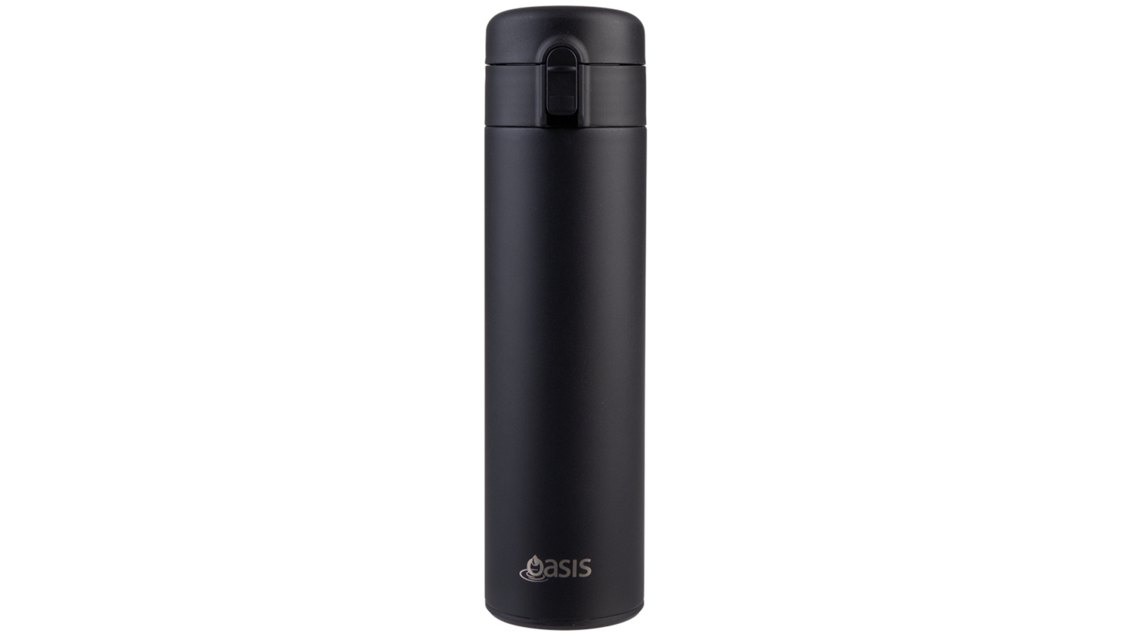 Oasis 480ml Stainless Steel Double Wall Insulated Flip-Top Flask - Black