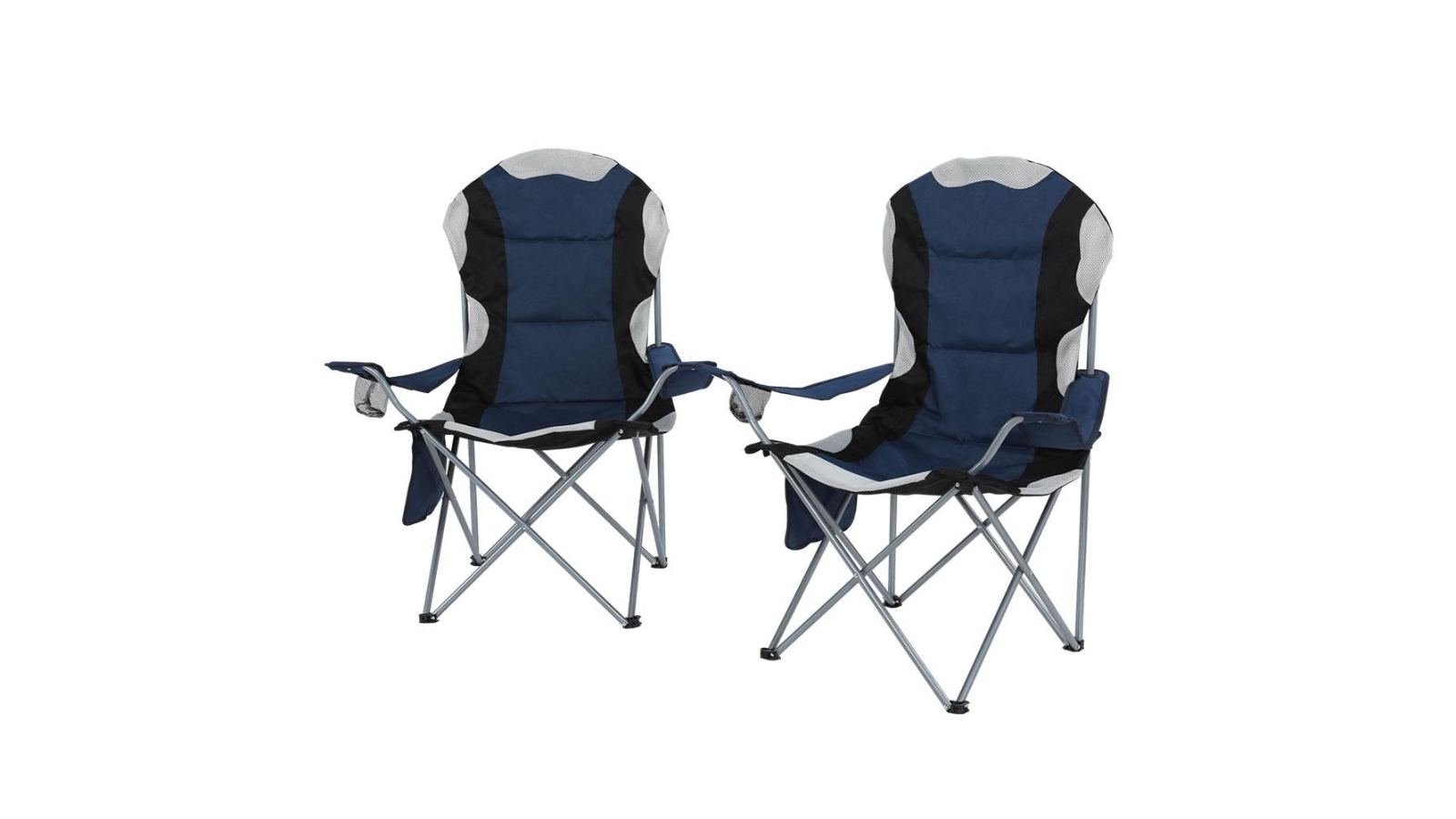 Weisshorn 2 Pieces Folding Camping Chairs - Navy