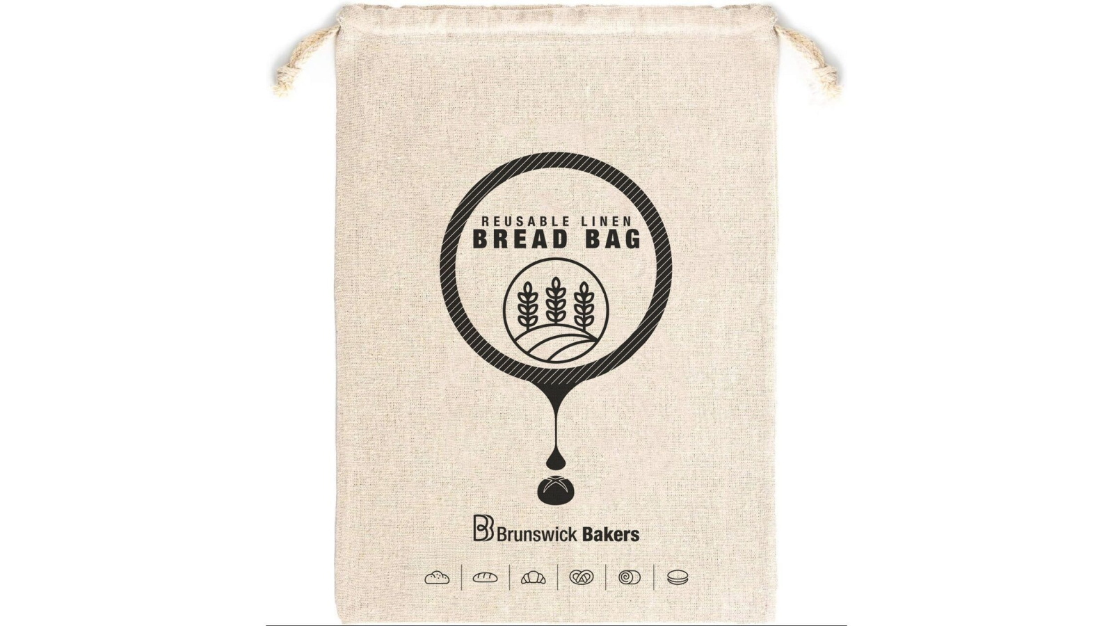 Brunswick Bakers Reusable Linen Bread Bag - 30 x 40cm