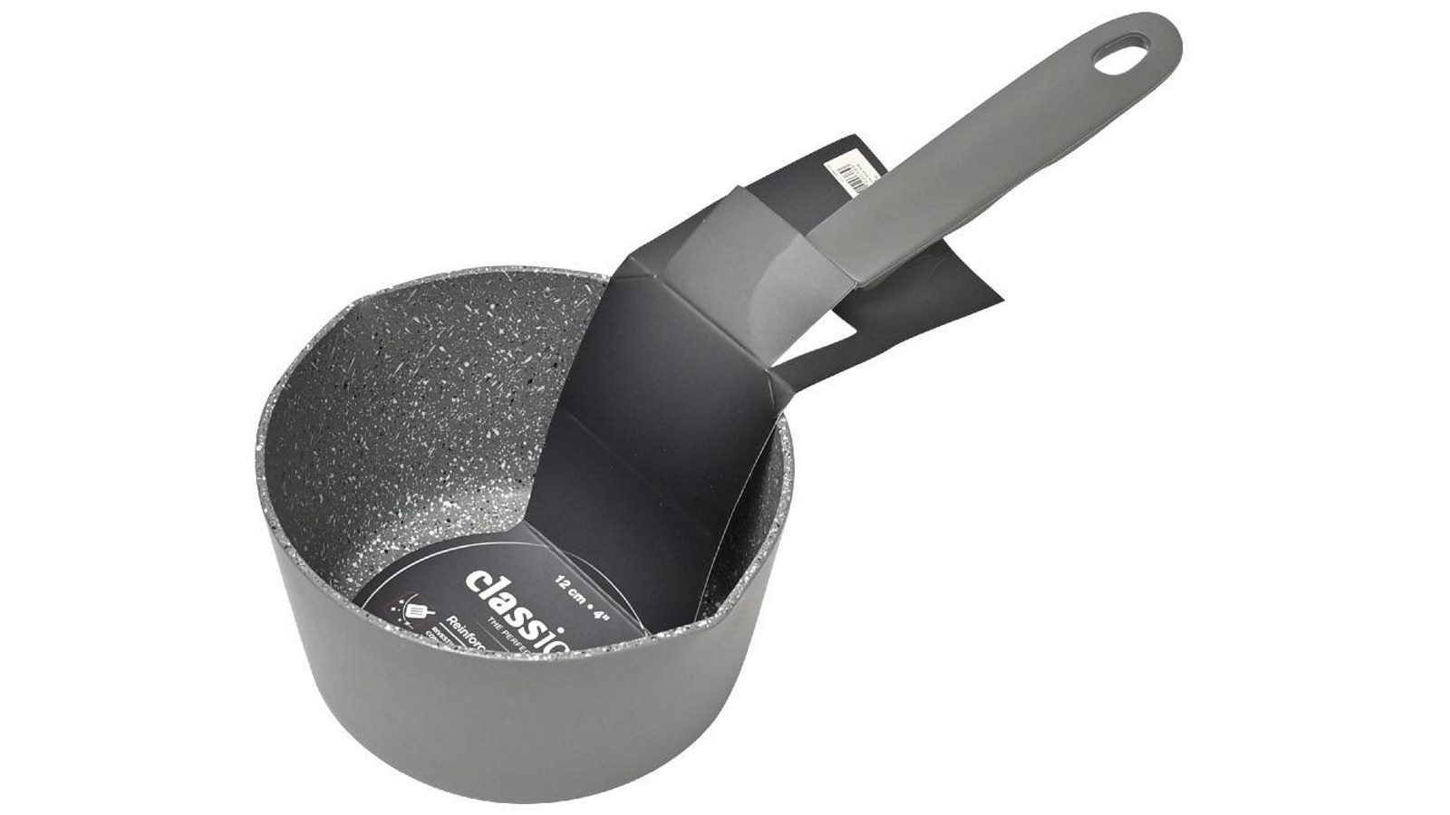 Classica Diamond Stone 12cm Non Stick Mini Milk Pan - Grey