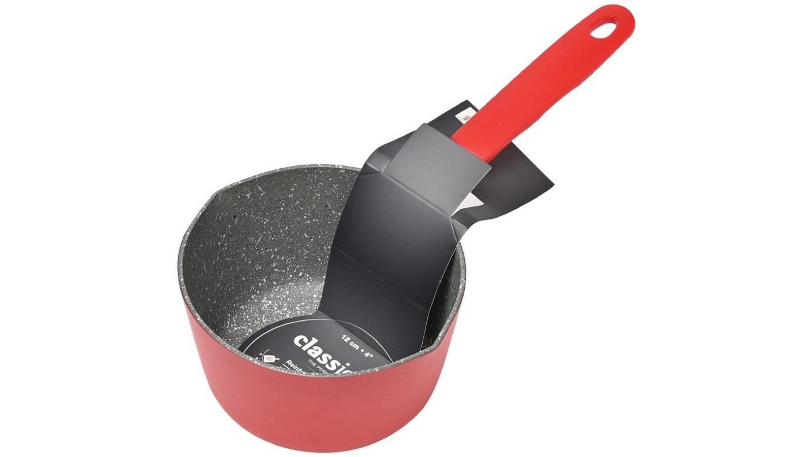 Classica Diamond Stone 12cm Non Stick Mini Milk Pan - Red