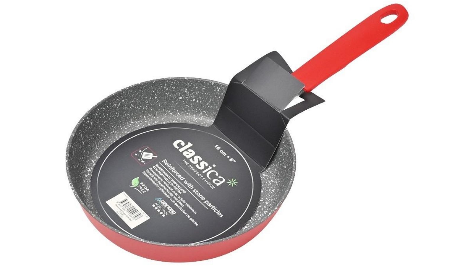 Classica Diamond Stone 16cm Non Stick Mini Grill Fry Red Harvey Norman