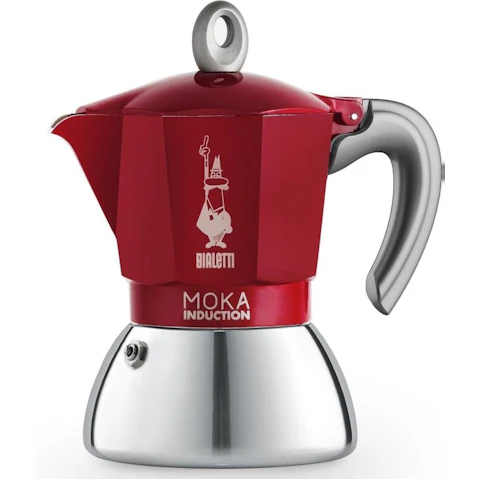 Bialetti Moka 4 Cup Induction Espresso Maker - Red