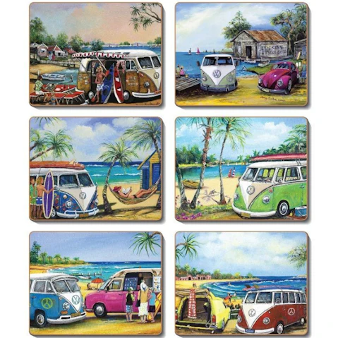 Cinnamon Set of 6 Cork Backed Coasters - Kombi