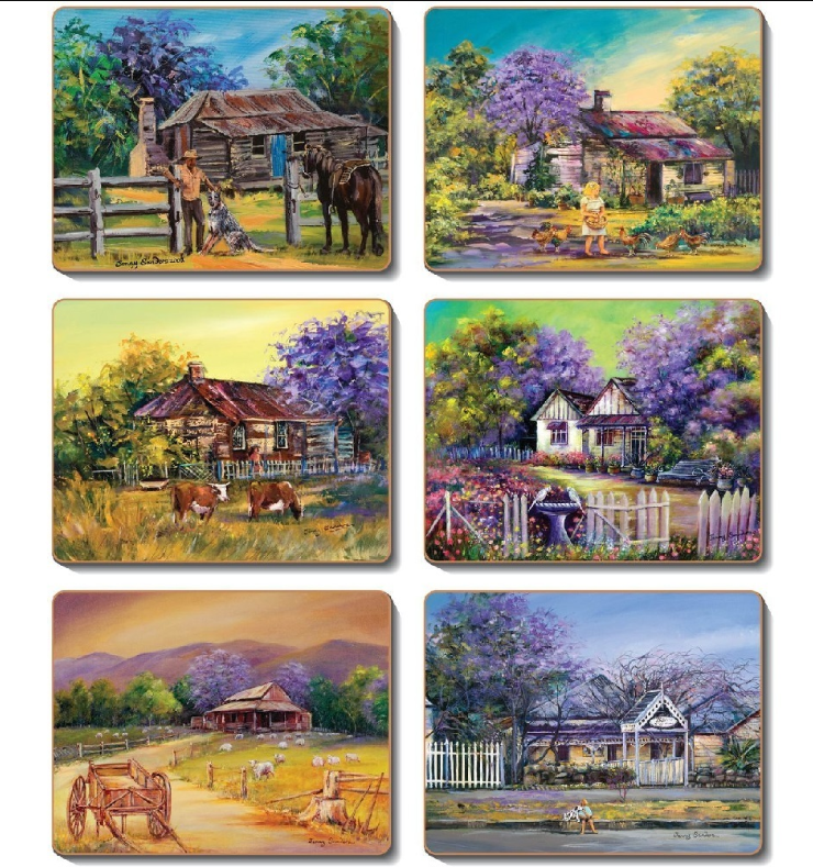 Cinnamon Set of 6 Cork Backed Coasters - Jacaranda House