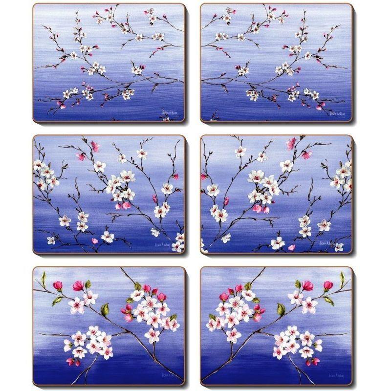 Cinnamon Set of 6 Cork Backed Coasters - Blossoms