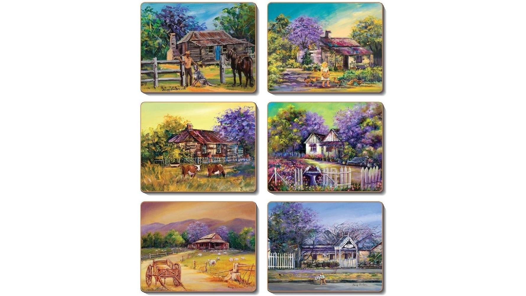 Cinnamon Lacquered Cork Backed Jacaranda House Placemats - Set of 6
