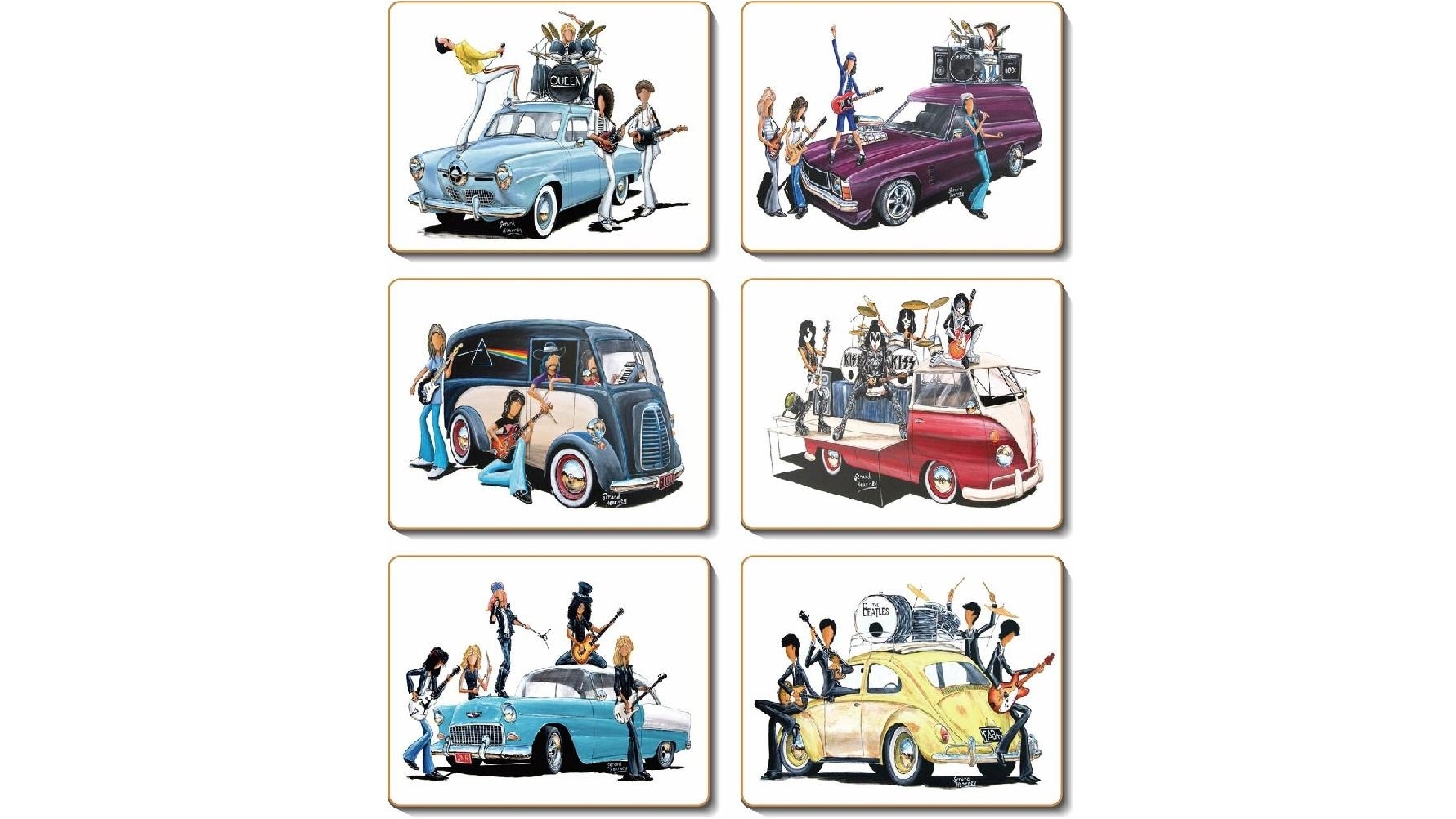 Cinnamon Set of 6 Classic Rock Cork Backed Placemats