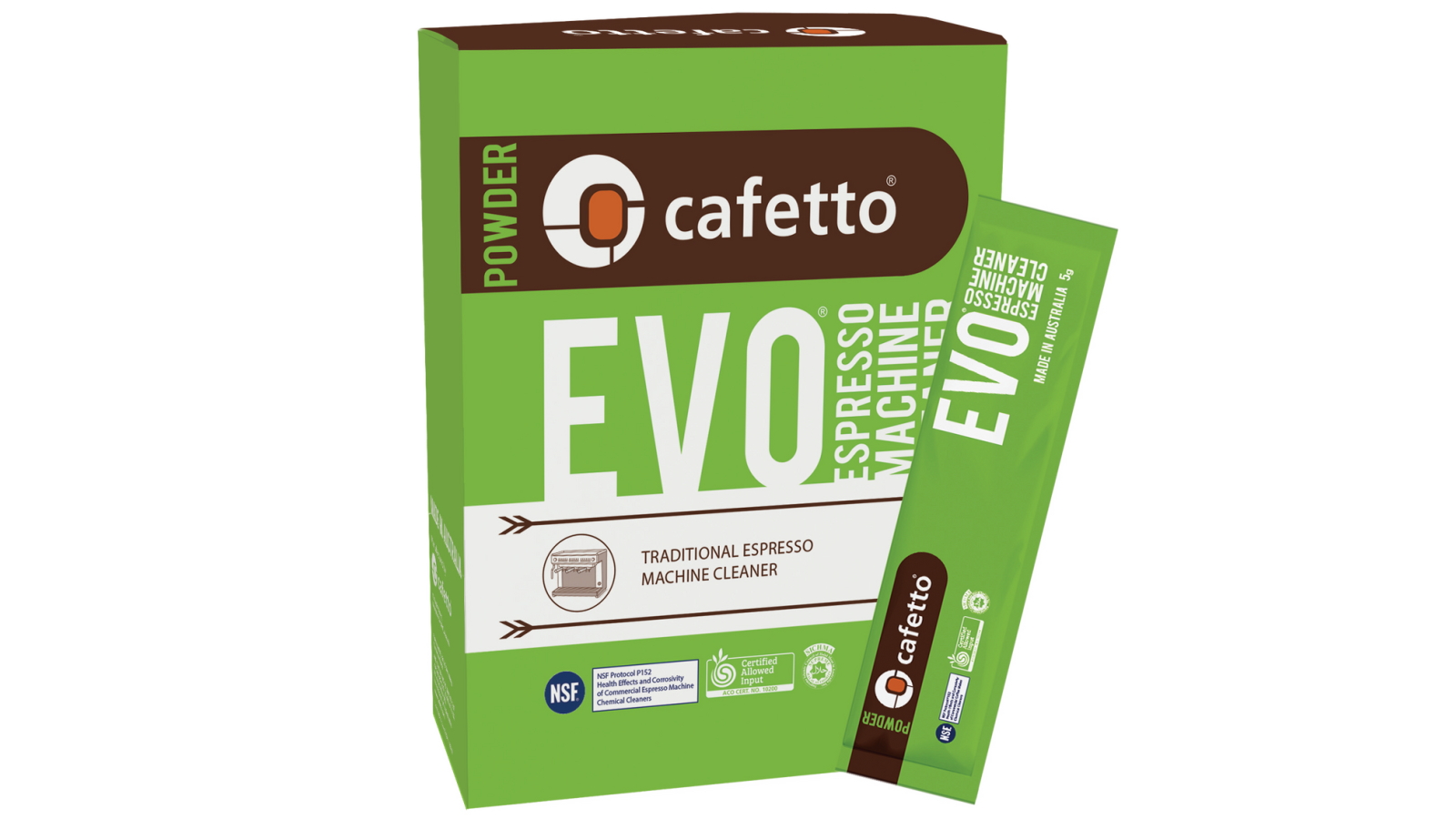 Cafetto Evo 5g Espresso Machine Cleaner Powder - Pack of 12