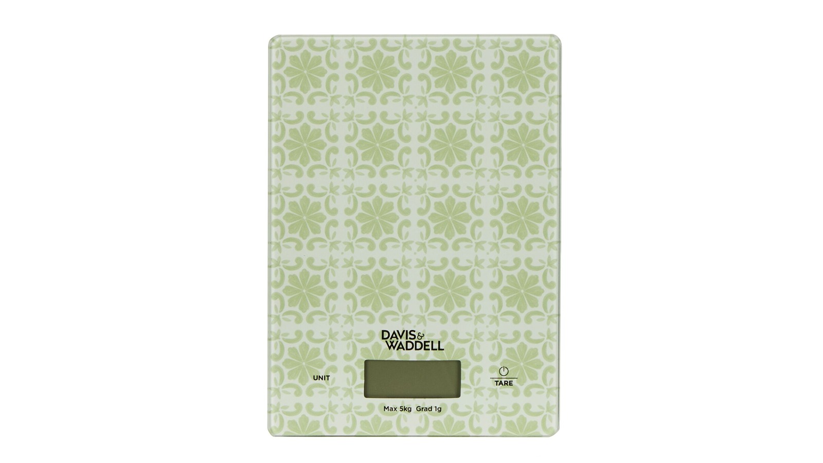 Davis and Waddell 5kg Digital Kitchen Scale - Printed Green
