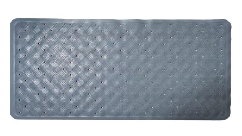 Supertex 34 x 74cm Rubber Bath Mat - Grey