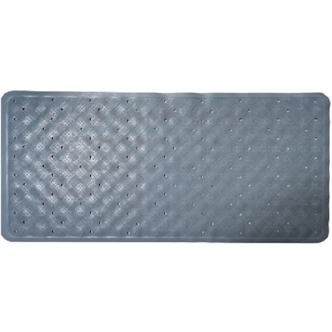 Supertex 34 x 74cm Rubber Bath Mat - Grey