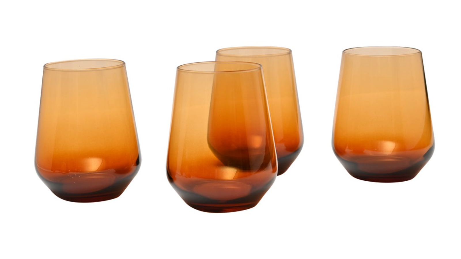 Classica Set of 4 Art Craft Amber Tumbler - 425ml