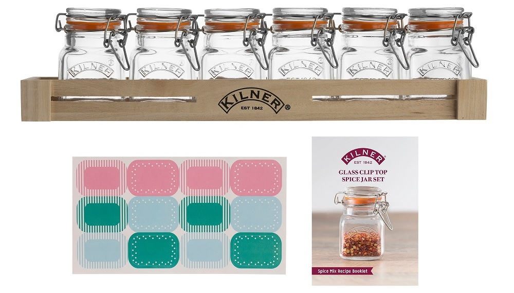 Kilner 70ml Glass Clip Top Spice Jar - Set of 6