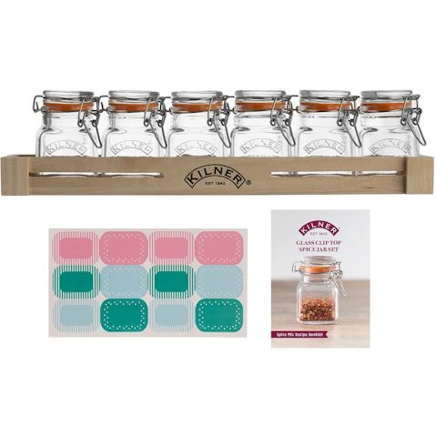 Kilner 70ml Glass Clip Top Spice Jar - Set of 6
