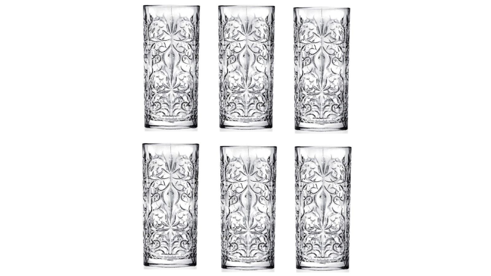 RCR 368ml Mixology Tattoo Crystal Highball Tumblers - Set of 6