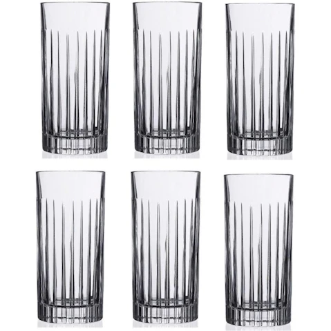 RCR 443ml Timeless Crystal Highball Tumbler Glasses - Set of 6