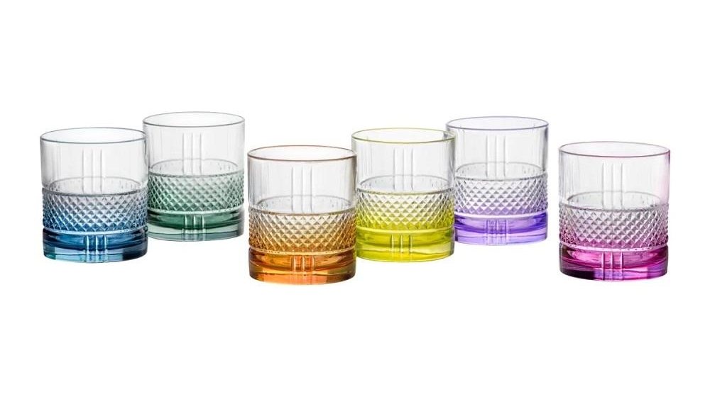 RCR Brilliante Coloured 337ml DOF Tumbler  - Set 6