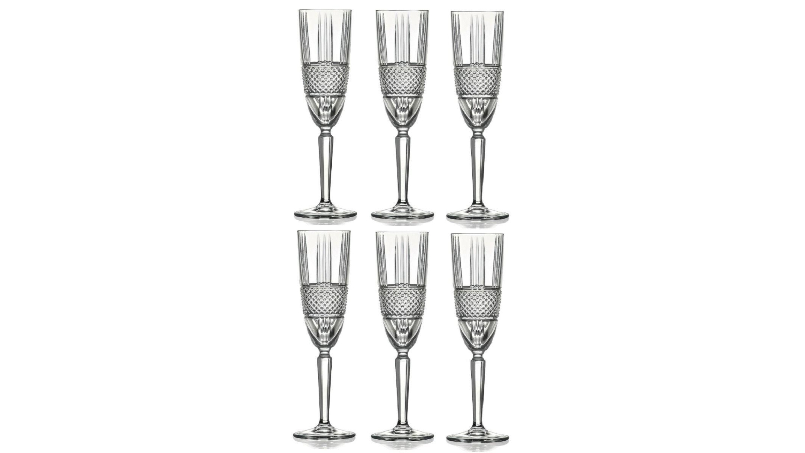 RCR Brilliante Champagne Flute Glasses 185ml - Set of 6