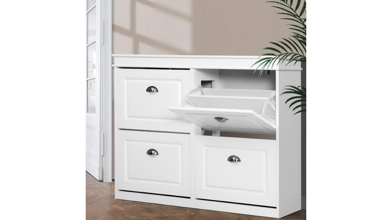 Artiss Shoe Storage Organiser Cupboard White Harvey Norman