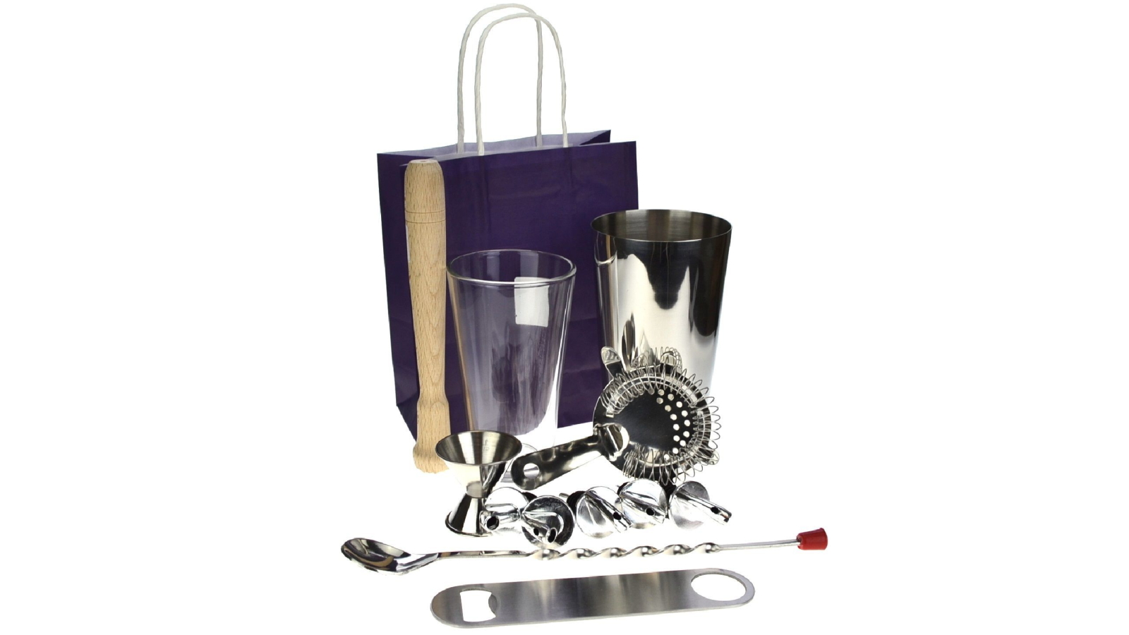 PurpleSpoilz 10-Piece Boston Shaker Set with Bar Blade CP