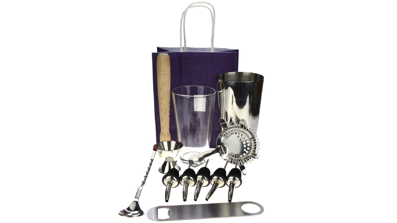 PurpleSpoilz 10 Piece Boston Shaker Set With A Free Bar Blade