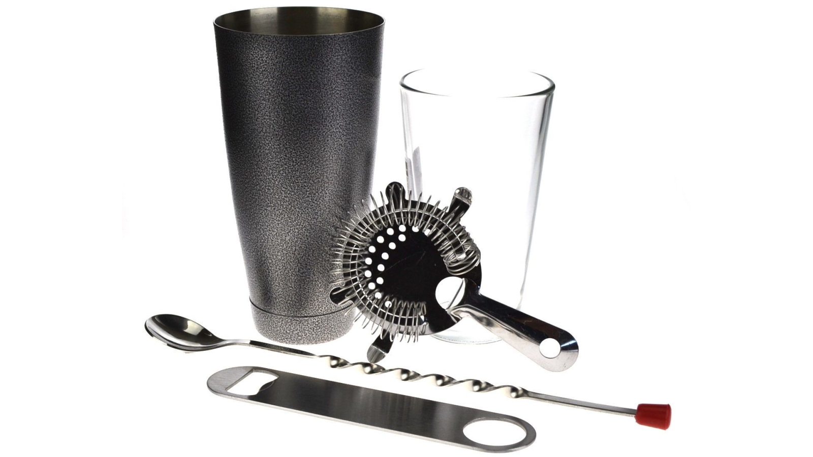 PurpleSpoilz Essentials Black Boston Shaker Set with Bar Blade