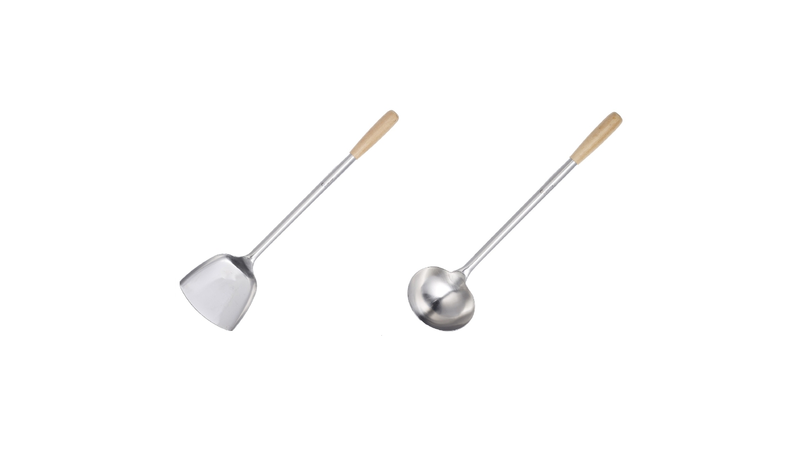 Chef Inox Stainless Steel Wok Set - Spatula and Ladle