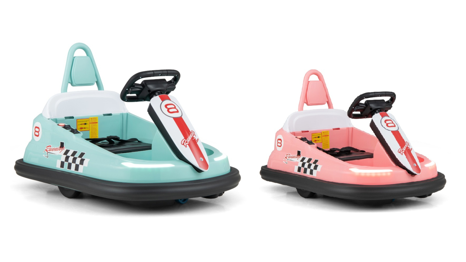 Costway 6V Dual Motor Electric Bumper Ride-On Car Toy with USB and Music Gift