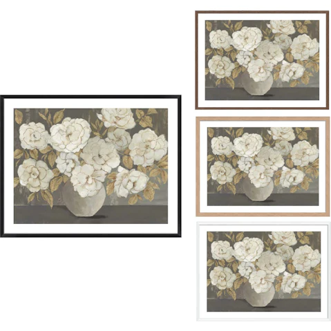 La Grolla White Golden Bouqet Frame Wall Art