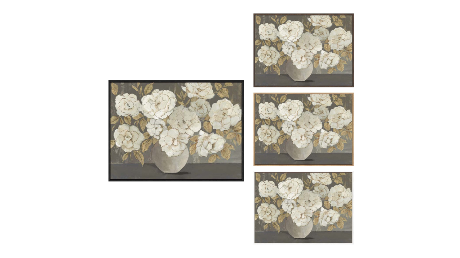 La Grolla White Golden Bouqet Gallery Wall Art
