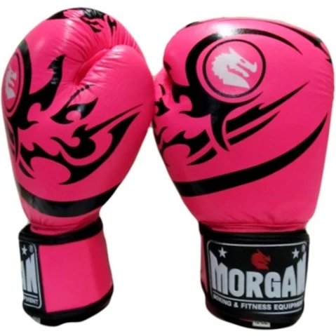 Morgan Sports Morgan Fluro Pink Elite Boxing & Muay Thai Leather Gloves - 8oz