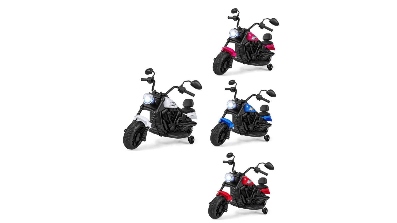 Costway 6V Battery Powered Electric Motorbike Ride-On Car Toy with Detachable Training Wheel