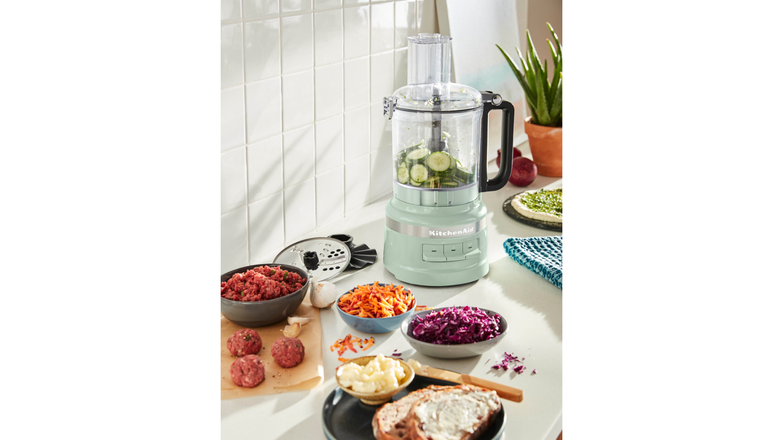 KitchenAid 9 Cup Food Processor Pistachio Harvey Norman