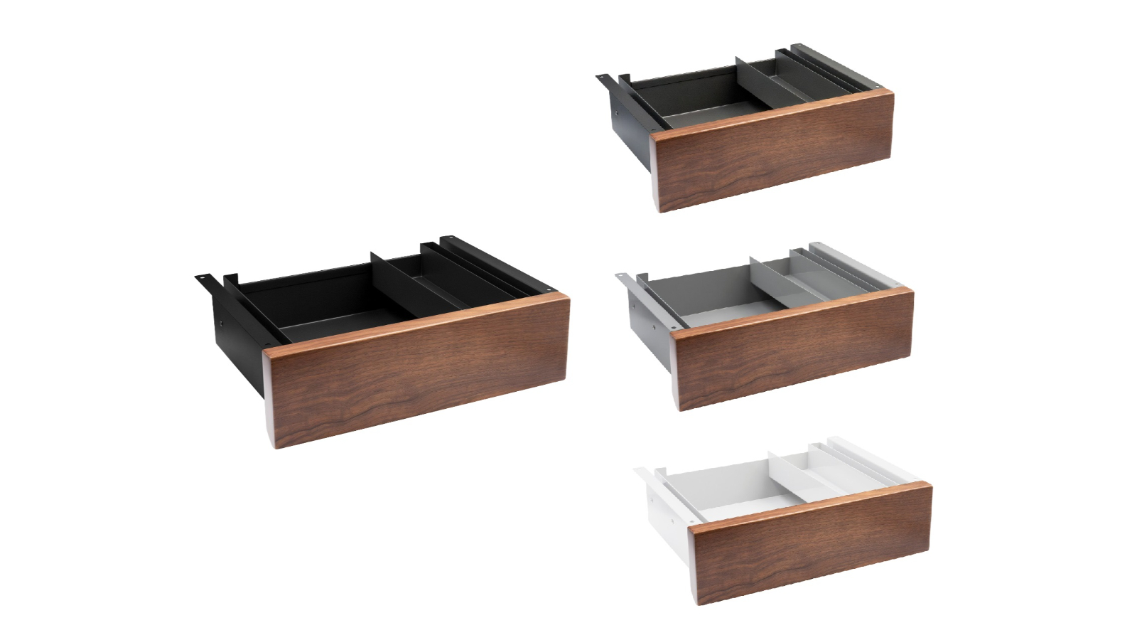 Desky Walnut Hardwood Minimal Under Desk Drawer