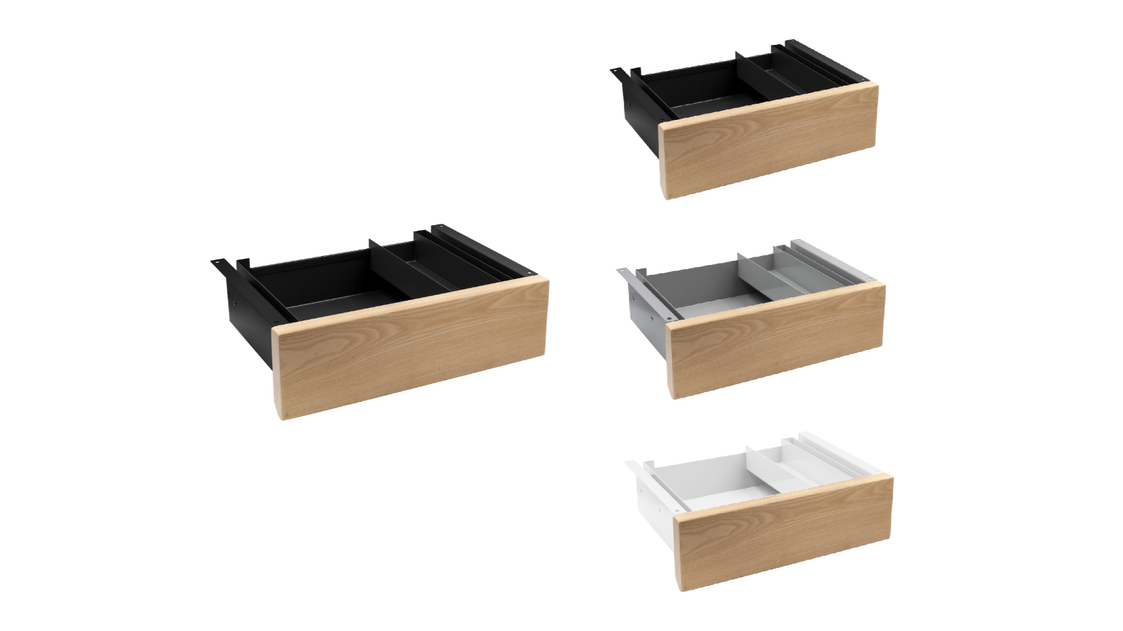 Desky White Ash Hardwood Minimal Under Desk Drawer