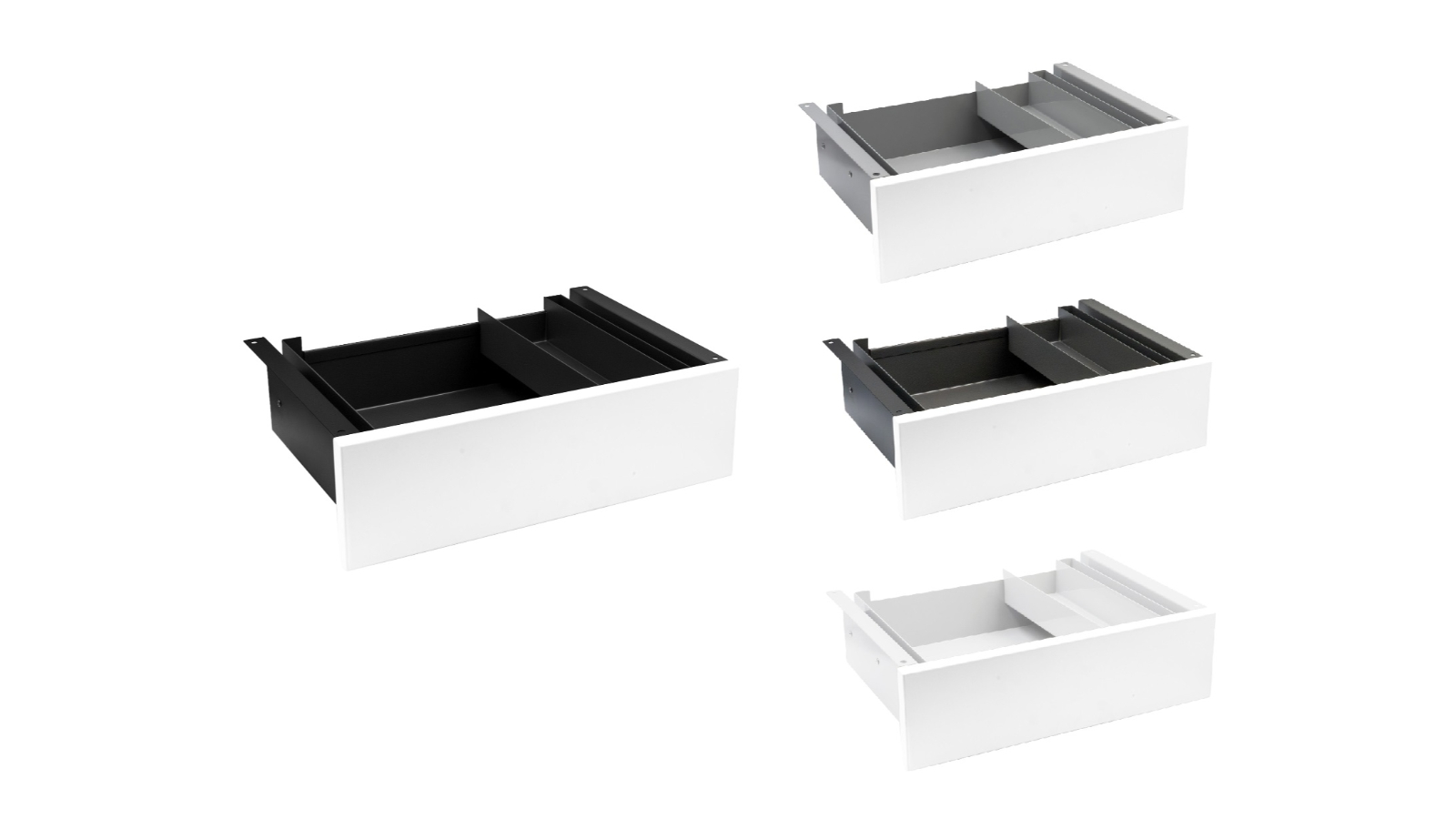 Desky White Melamine Minimal Under Desk Drawer