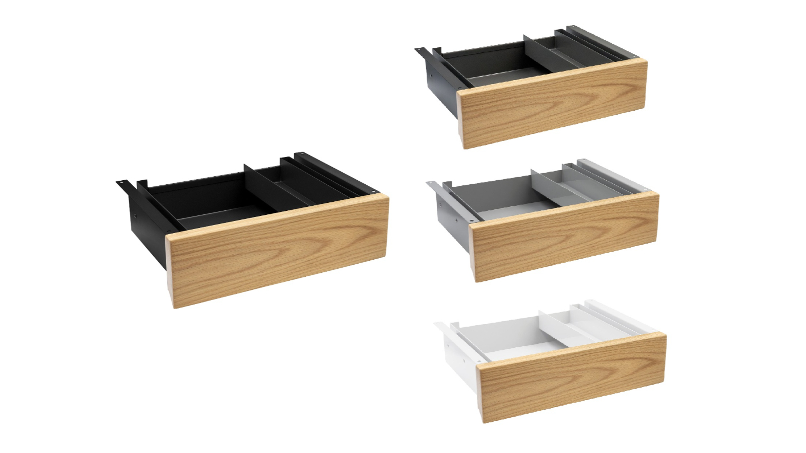 Desky White Oak Hardwood Minimal Under Desk Drawer