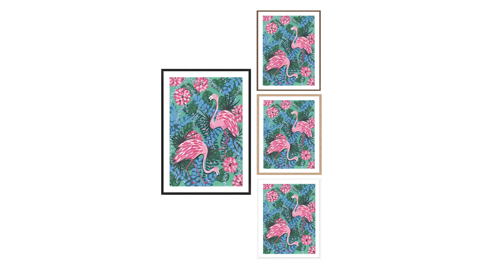 La Grolla Maximalist Flamingos Frame Wall Art